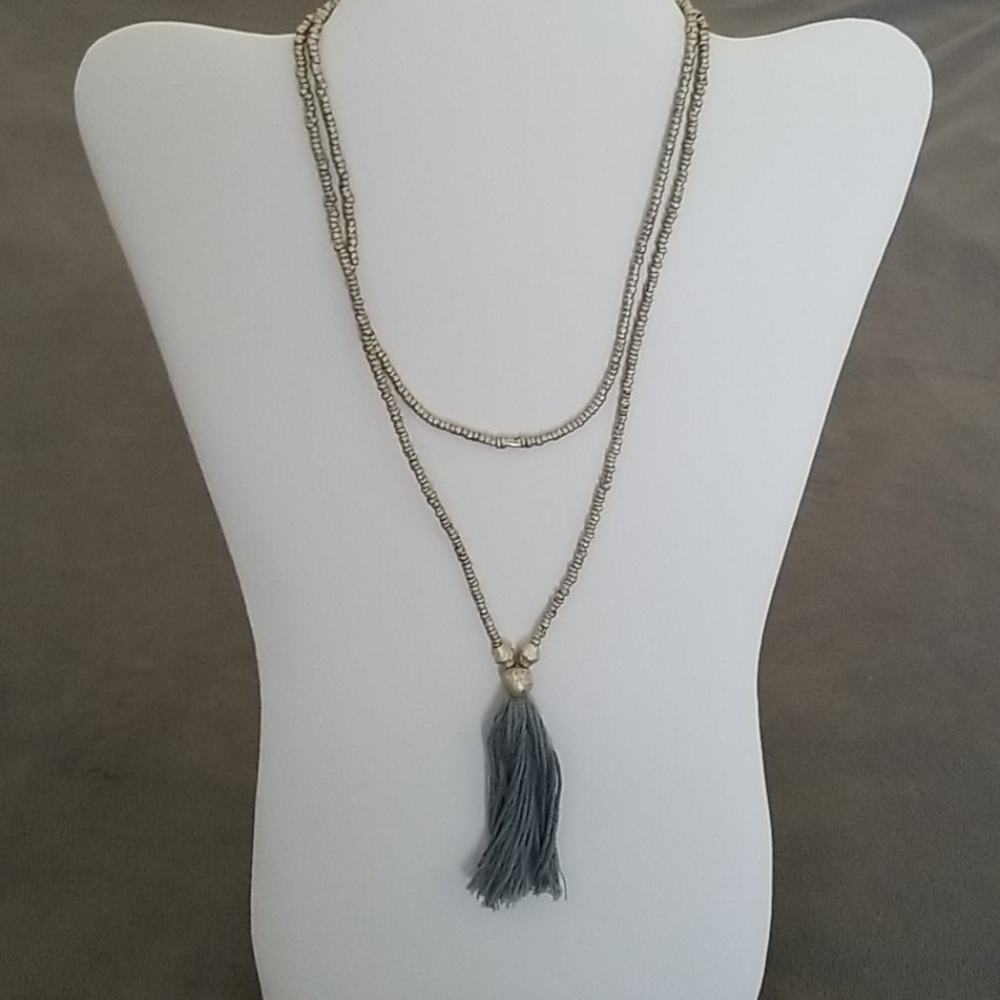 Blue Tassle Necklace